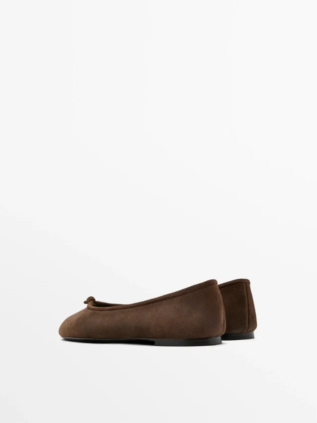 Leather Ballet Flats with Knot Leather Ballet Flats with Knot