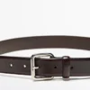 Leather Belt with Square Buckle