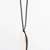 Leather Cord Necklace with Metal Piece