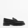 Leather Track-Sole Loafers with Penny Strap