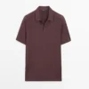 Linen and Cotton Short Sleeve Polo Shirt