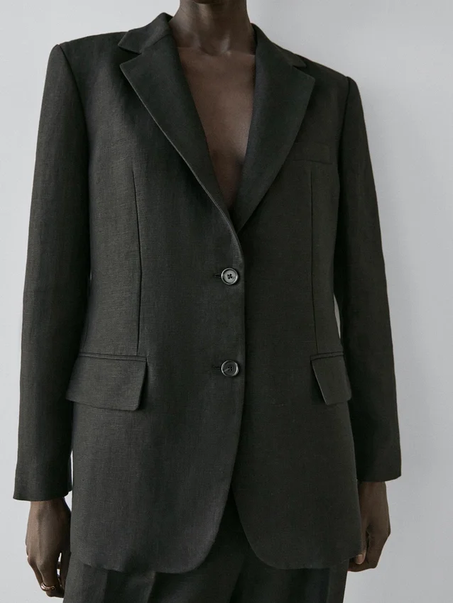 Linen Blazer with Pockets Linen Blazer with Pockets