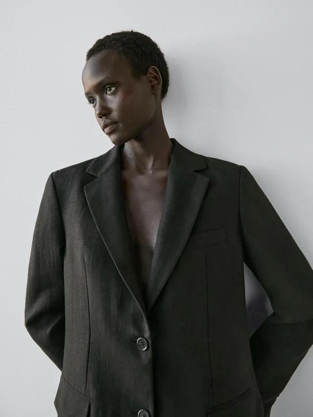 Linen Blazer with Pockets Linen Blazer with Pockets