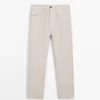Linen Semi-Jogger Fit Trousers