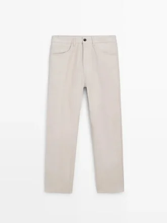 Linen Semi-Jogger Fit Trousers