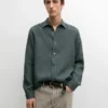 Linen Shirt with Placket Detail