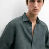 Linen Shirt with Placket Detail