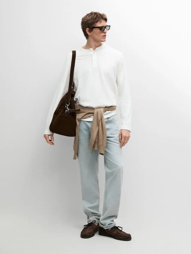 Long Sleeve Henley Neck T-Shirt Long Sleeve Henley Neck T-Shirt