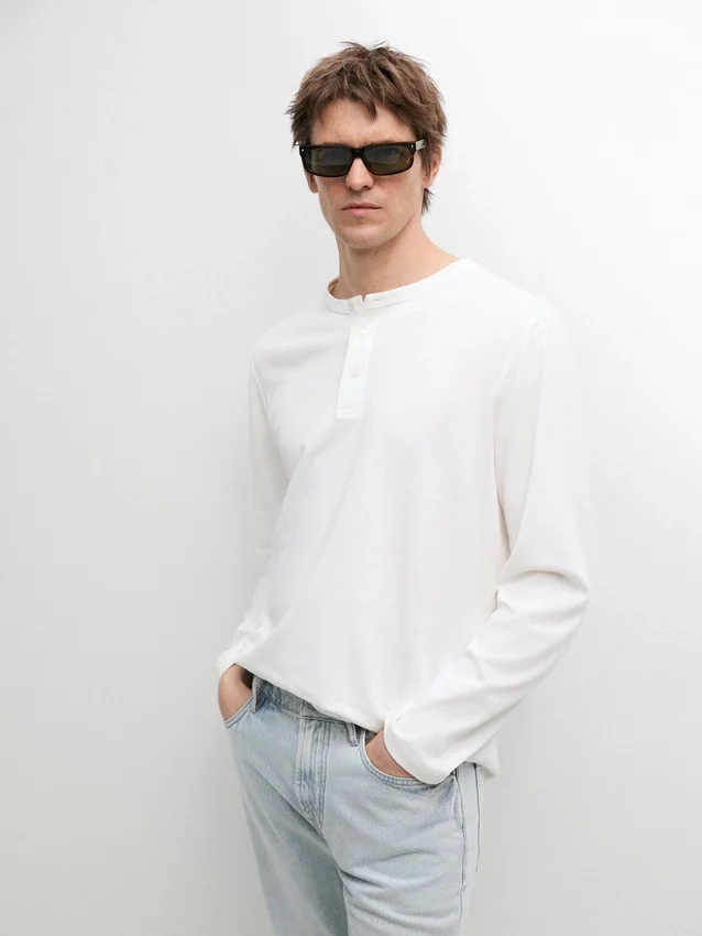 Long Sleeve Henley Neck T-Shirt Long Sleeve Henley Neck T-Shirt