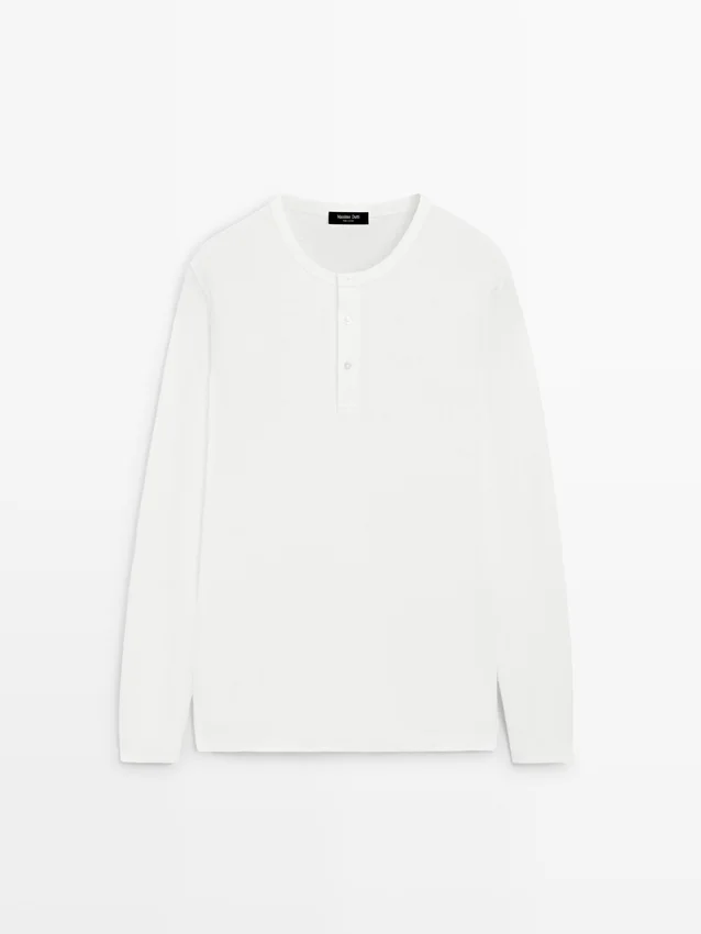 Long Sleeve Henley Neck T-Shirt Long Sleeve Henley Neck T-Shirt