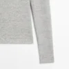 Long Sleeve T-Shirt with Flecked Detail
