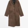 Long Suede Leather Coat