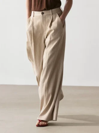 Loose Fit High-Waist Trousers
