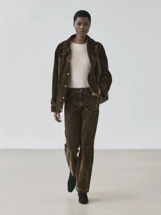 Low-Rise Straight-Leg Flocked Jeans