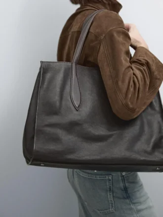 Maxi Nappa Leather Md Icon Tote Bag