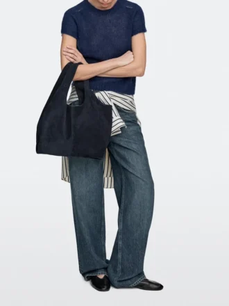 Medium Split Leather Shopper Bag