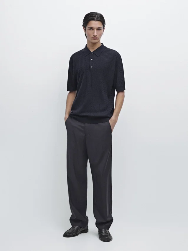 Merino Wool Knit Polo Sweater Merino Wool Knit Polo Sweater