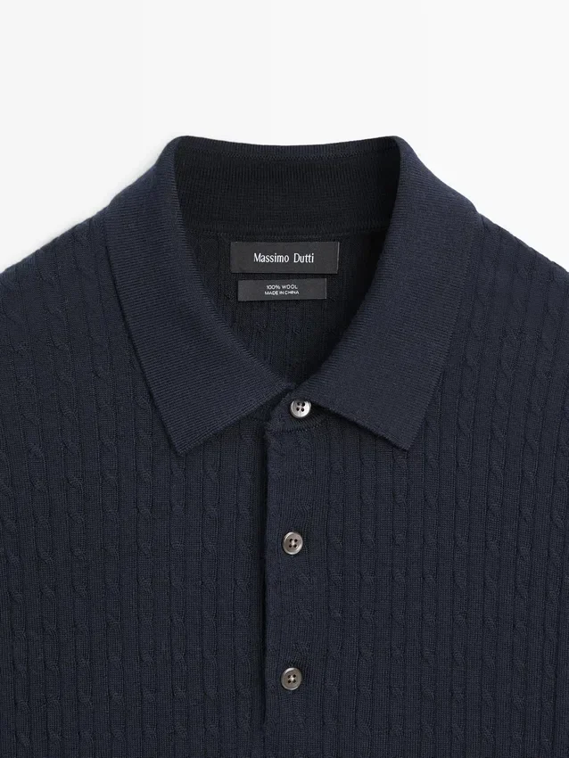 Merino Wool Knit Polo Sweater Merino Wool Knit Polo Sweater