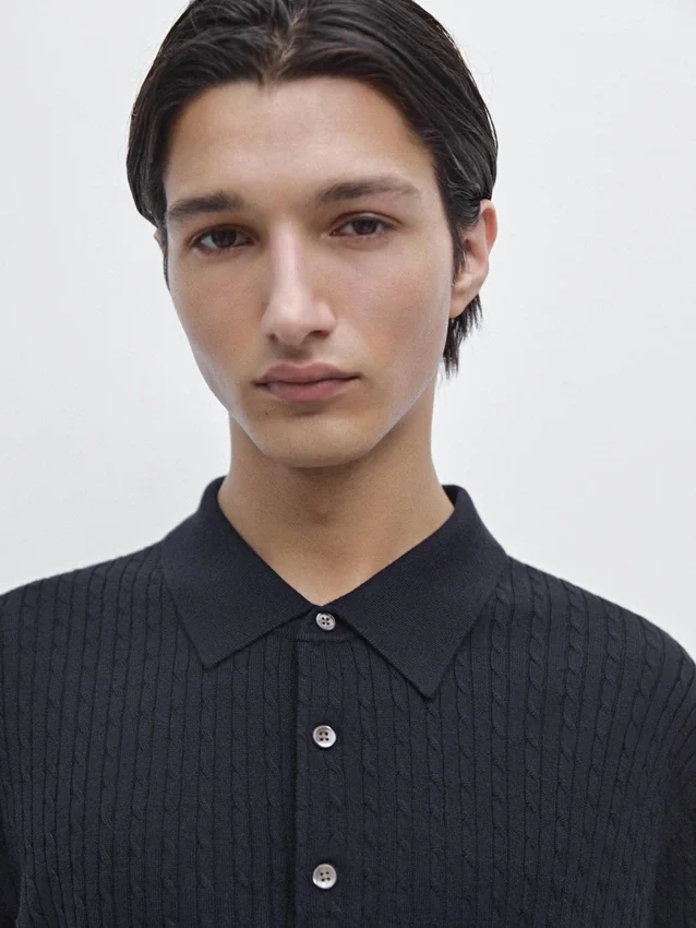 Merino Wool Knit Polo Sweater Merino Wool Knit Polo Sweater