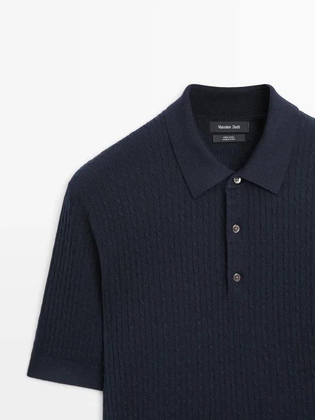 Merino Wool Knit Polo Sweater Merino Wool Knit Polo Sweater