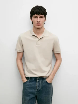 Micro-Textured Cotton Piqua Polo Shirt