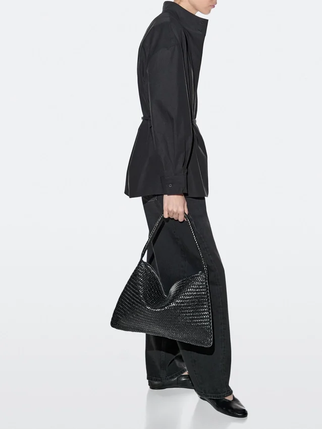 Mid-Sized Braided Leather Shoulder Bag Mid-Sized Braided Leather Shoulder Bag