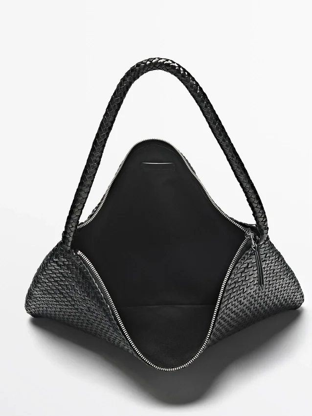 Mid-Sized Braided Leather Shoulder Bag Mid-Sized Braided Leather Shoulder Bag