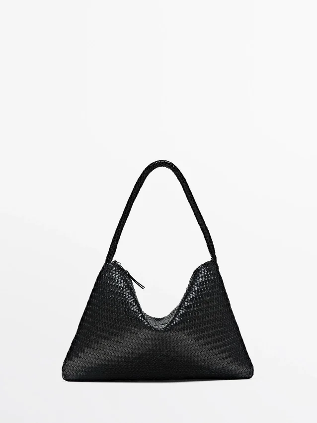 Mid-Sized Braided Leather Shoulder Bag Mid-Sized Braided Leather Shoulder Bag