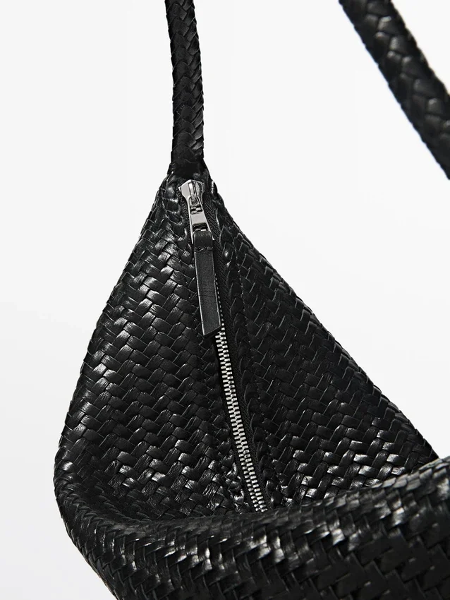 Mid-Sized Braided Leather Shoulder Bag Mid-Sized Braided Leather Shoulder Bag