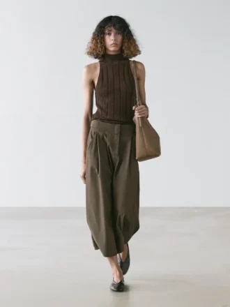 Midi Skirt with Box Pleats