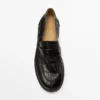 Mock Croc Embossed Loafers