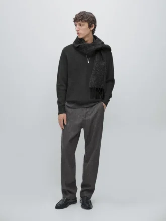 Mock Neck Knit Sweater with Zip