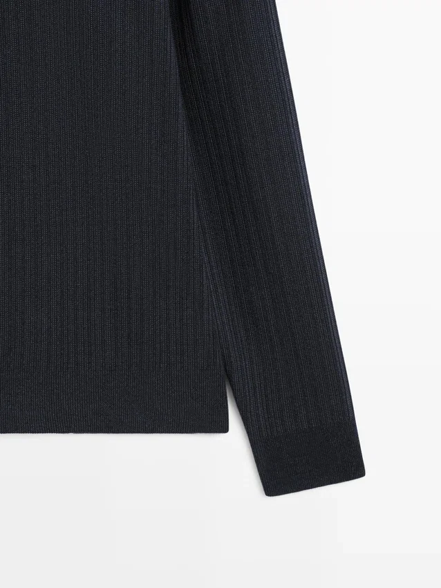 Mock Neck Knit Sweater with Zip Mock Neck Knit Sweater with Zip