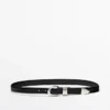 Nappa Leather Belt with Metallic Detail