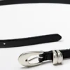 Nappa Leather Belt with Oval Buckle