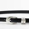 Nappa Leather Belt with Oval Buckle