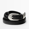 Nappa Leather Belt with Oval Buckle