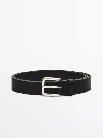 Nappa Leather Belt with Square Buckle