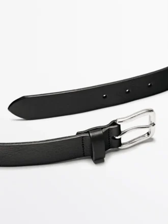 Nappa Leather Belt with Square Buckle