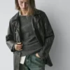 Nappa Leather Jacket with Belt Detail
