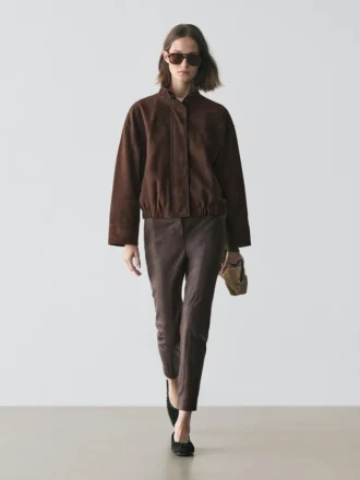 Nappa Leather Leggings with Elasticated Detail