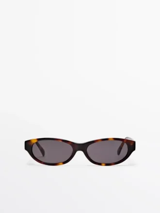 Narrow Tortoiseshell-Effect Sunglasses