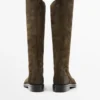 Oiled Split Suede Riding Boots