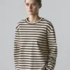 Oversize Striped Cotton Blend T-Shirt