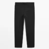 Plain Wool Suit Trousers