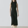 Pleated Midi Dress with Ruffles