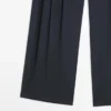 Pleated Wool Blend Trousers