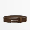 Plush Nappa Leather Belt with Nickel Buckle