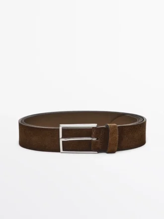 Plush Nappa Leather Belt with Nickel Buckle