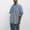 Regular Fit Denim Shirt with Pocket Details